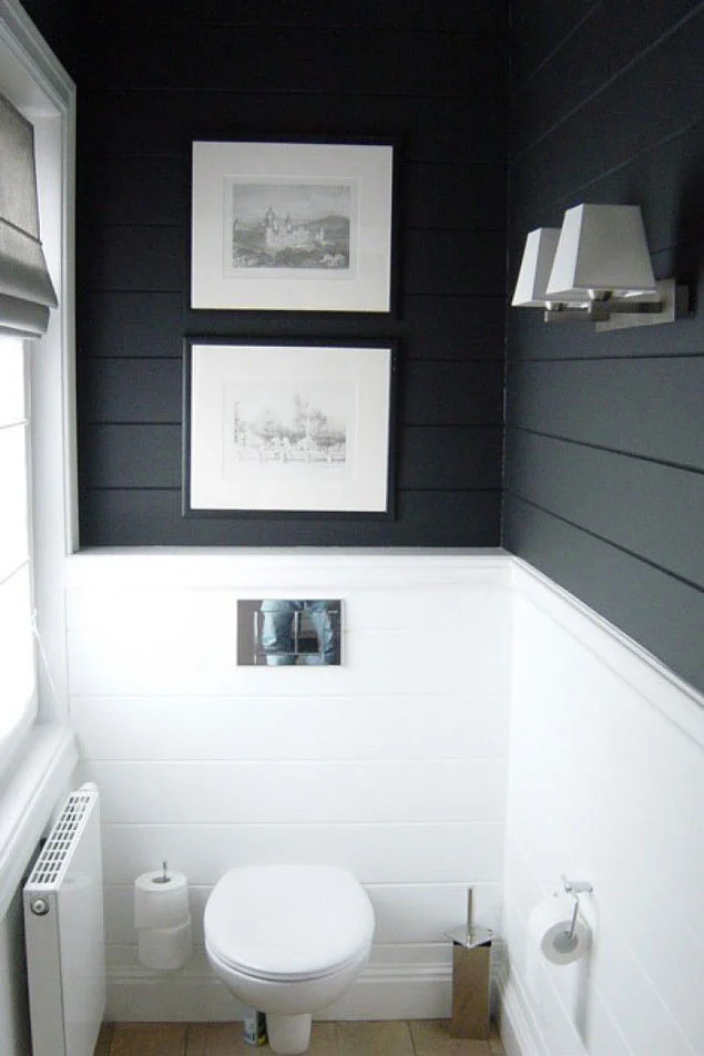 Dark shiplap bathroom // modern shiplap bathroom