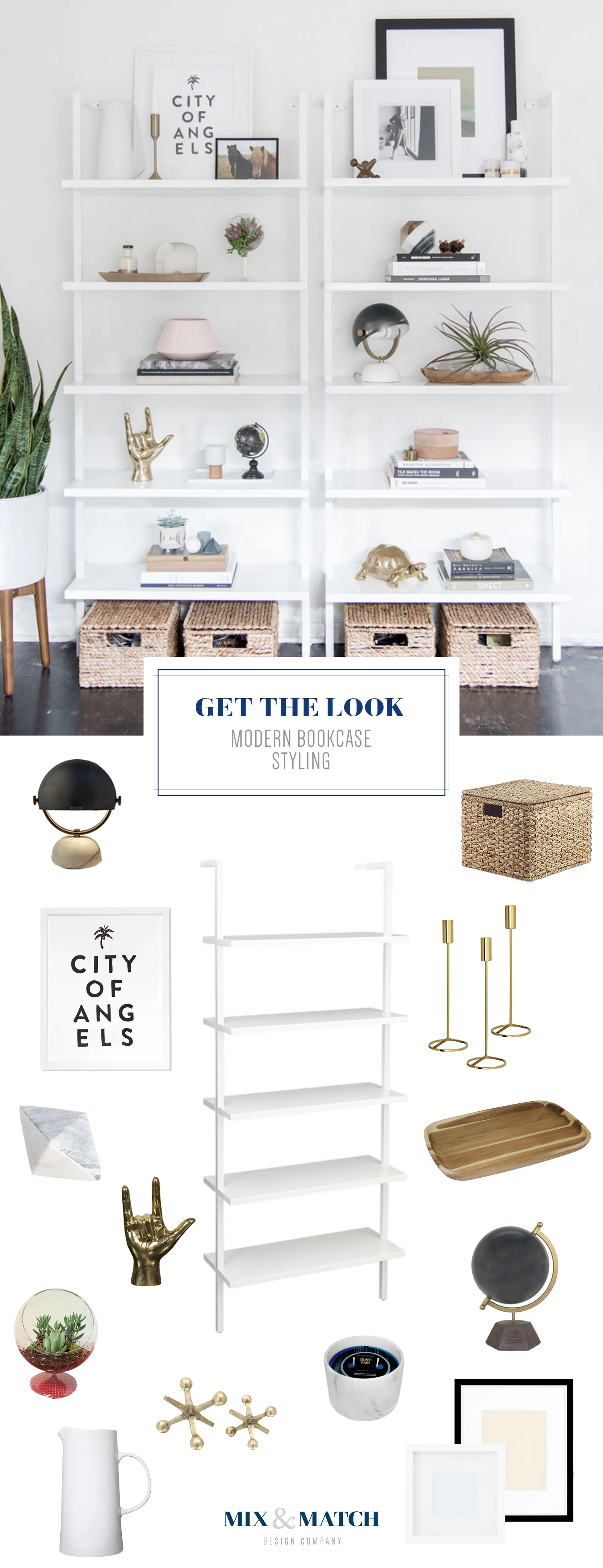 Get the look of these modern, styled bookshelves. // CB2 bookshelf, wall-mounted bookshelf