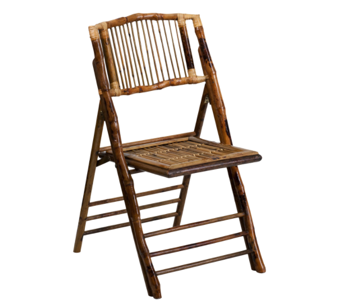 Beautiful bamboo folding dining chairs save space and look great when they're in use!