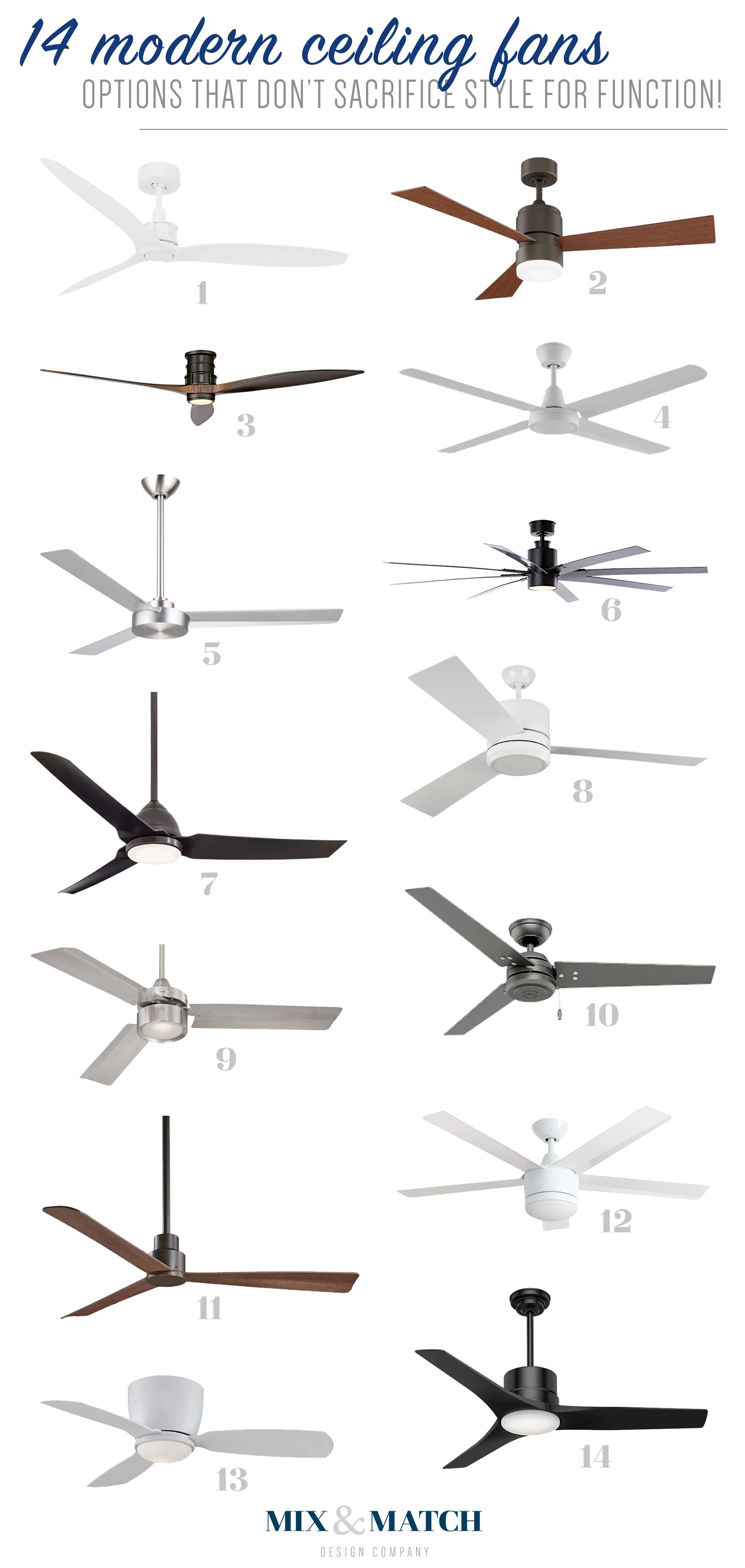 On the hunt for a GOOD-LOOKING modern ceiling fan? Well look no further - I've got 14 modern ceiling fans options that don’t sacrifice style for function!