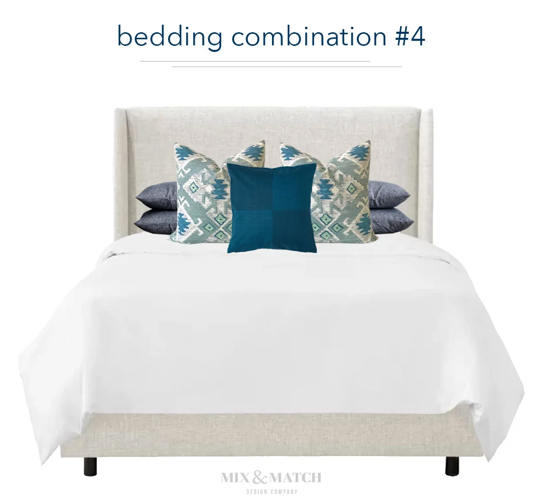 Figuring out how to arrange pillows on your bed can seem like a daunting task, but I’m here to make it easy! Head to the blog for five no-fail options to try in your bedroom. I provide the exact sizes you need to pull off this look!