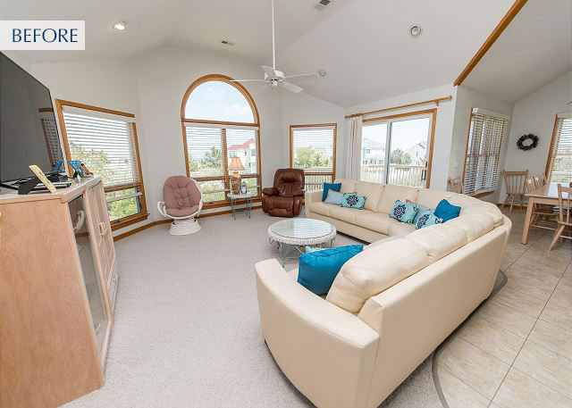 Corolla Beach House Project - living room before
