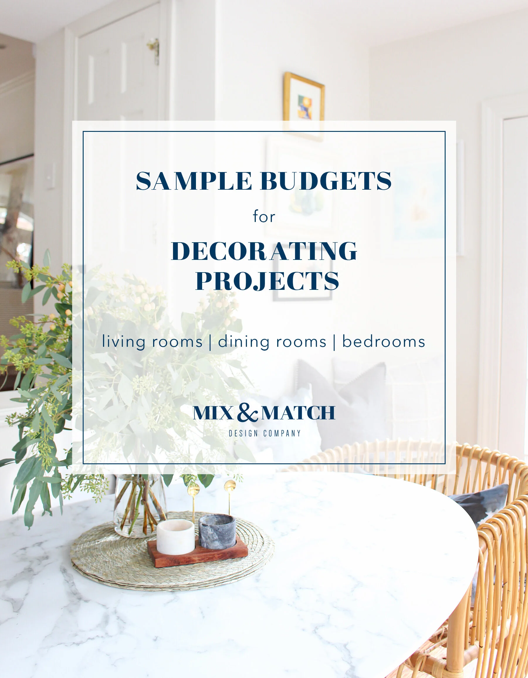 Though it might not be the most fun part, coming up with a budget for your decorating project is a key part of making it a successful one! Head to the blog to find sample budgets for living room, dining room, and bedroom projects at two different price points. I’ve also got a free budgeting spreadsheet for you to download for your next project!