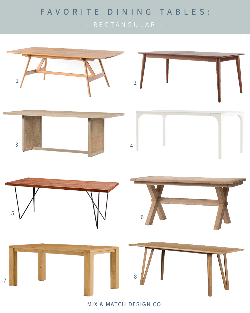 Dining Table Roundup - Faves in Rectangular and Round