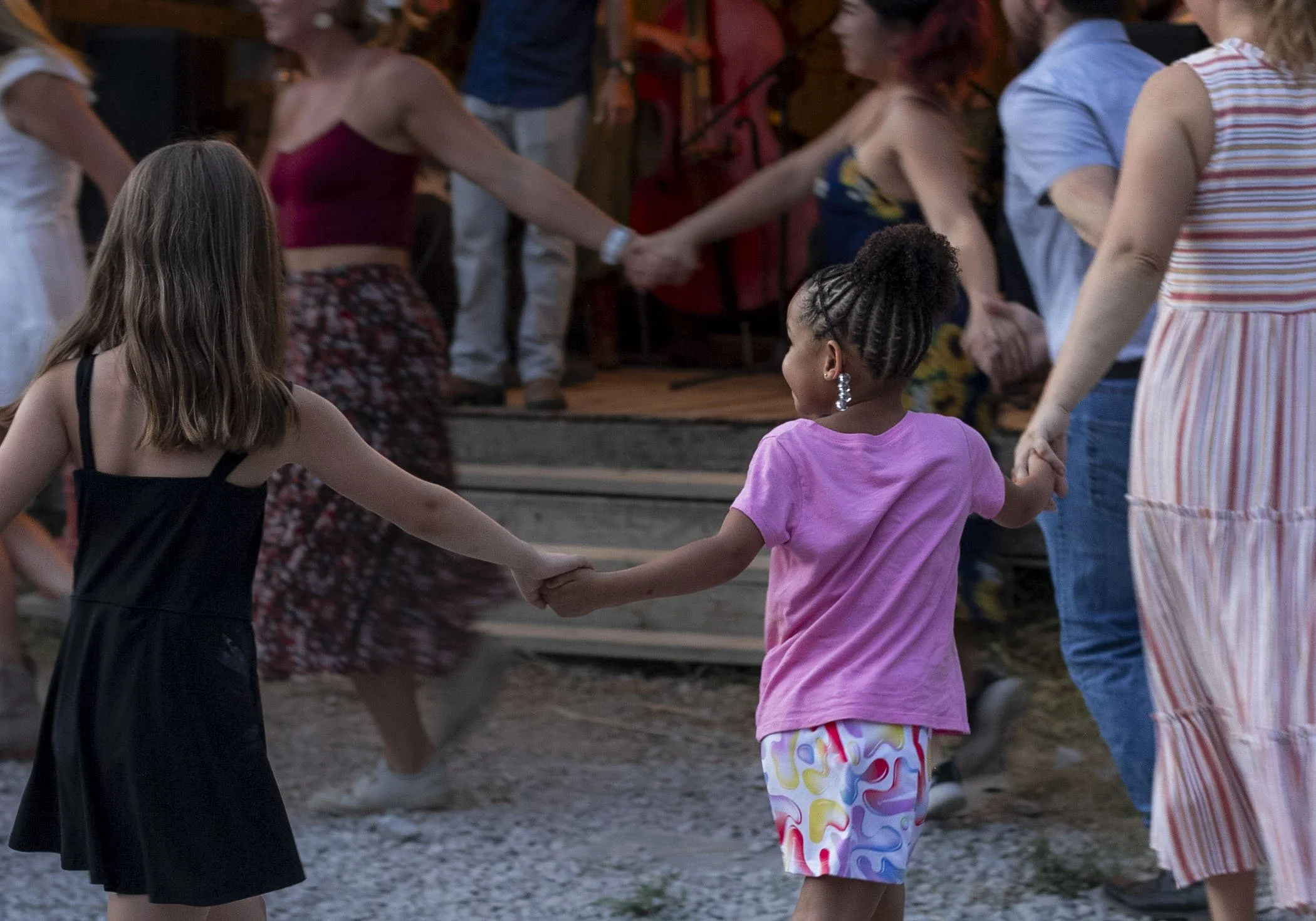 Kids dance early at the seasonal square dances held at Bells Bend Farms