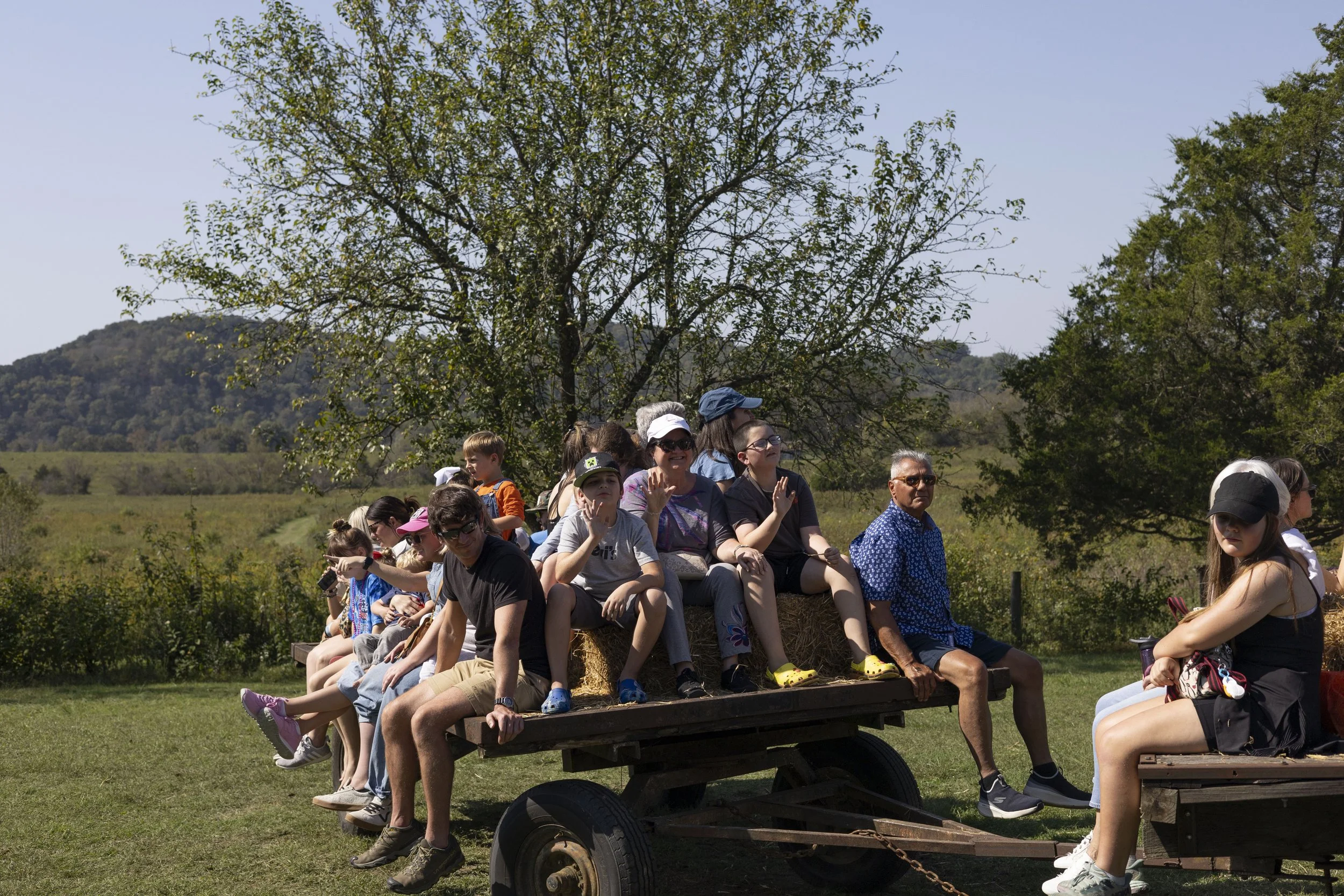 Hayride during annual Farm Day