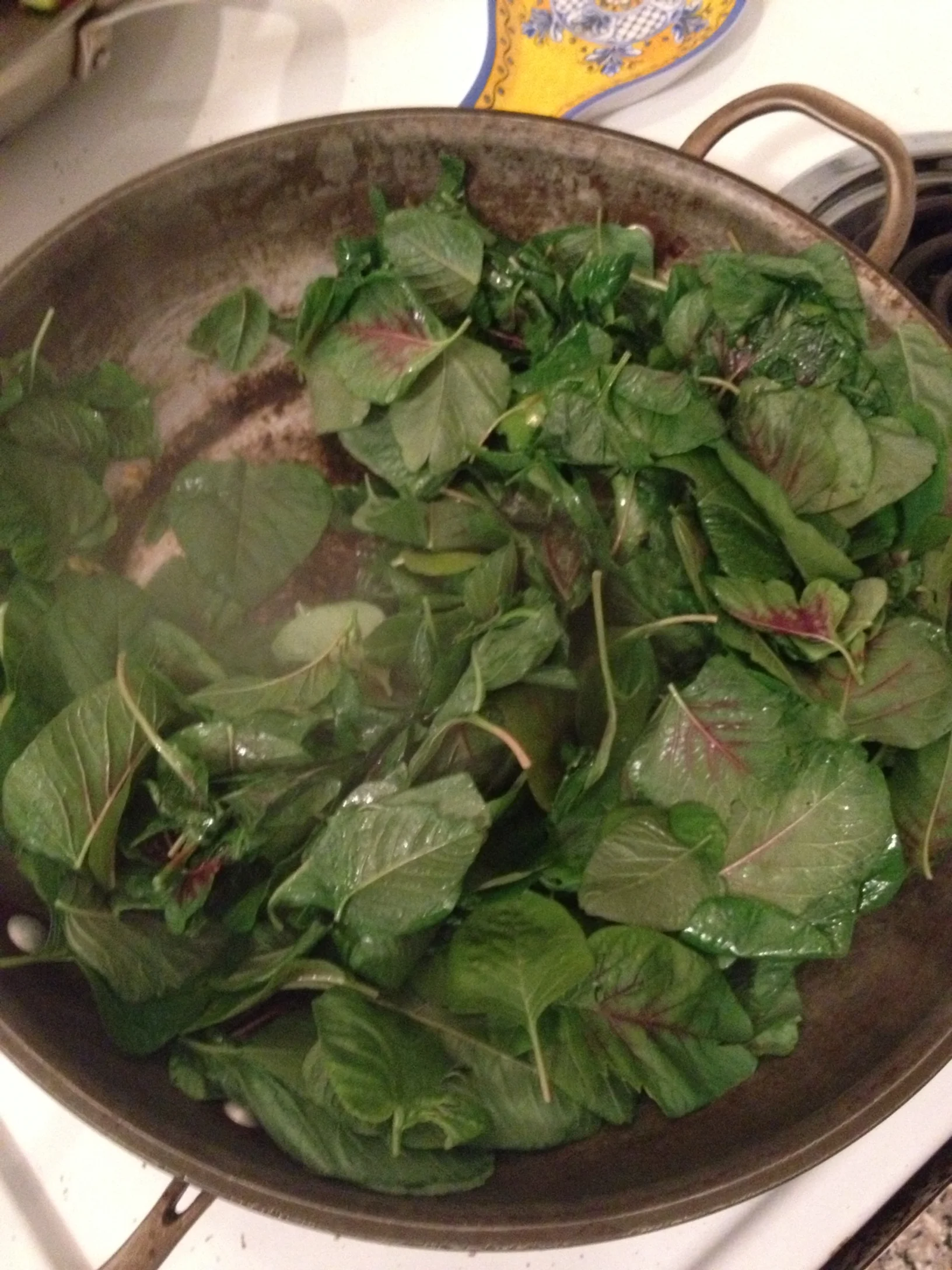 Amaranth found in Asian superstore--better than spinach. 
