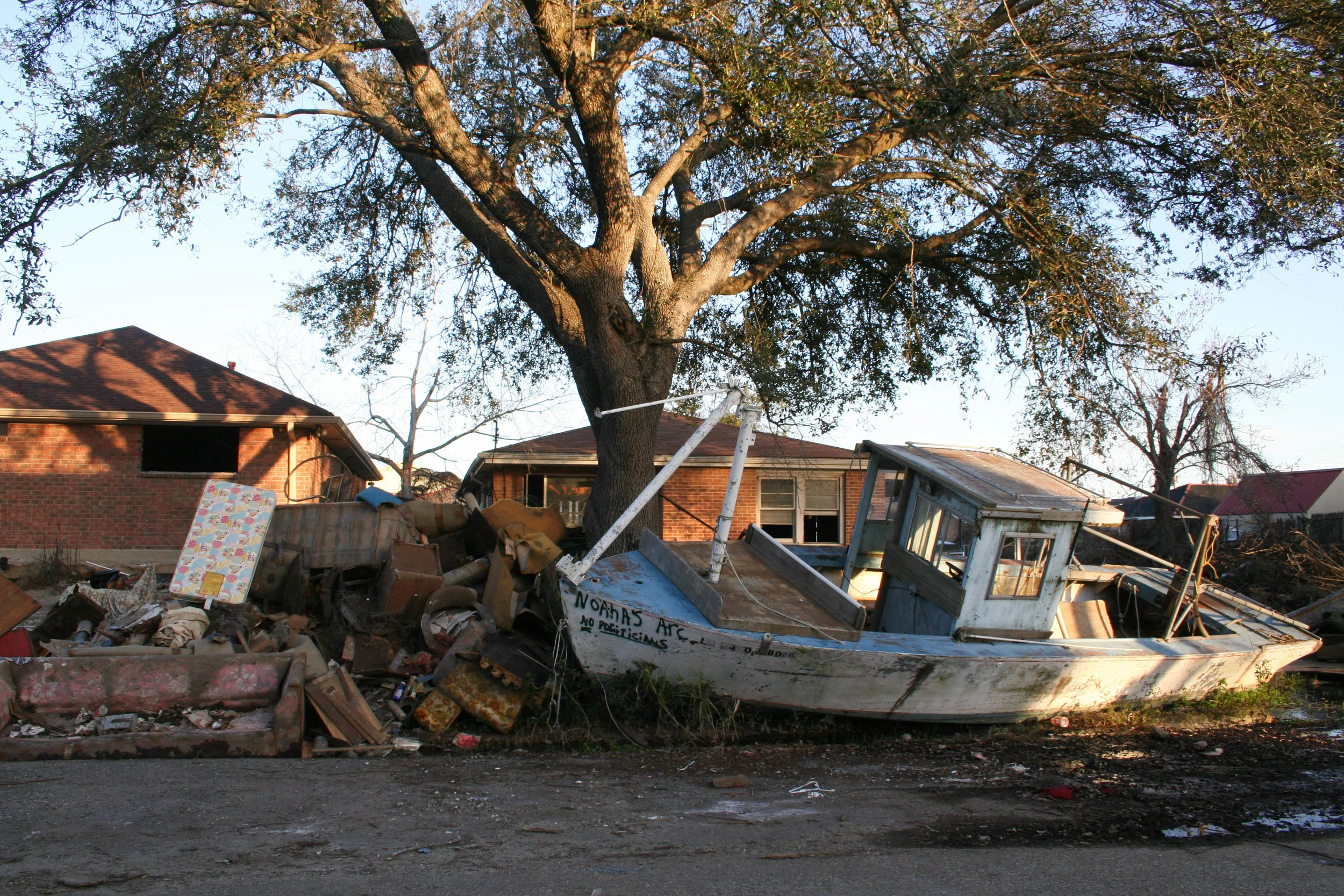 "Noah's Ark. No politicians." 