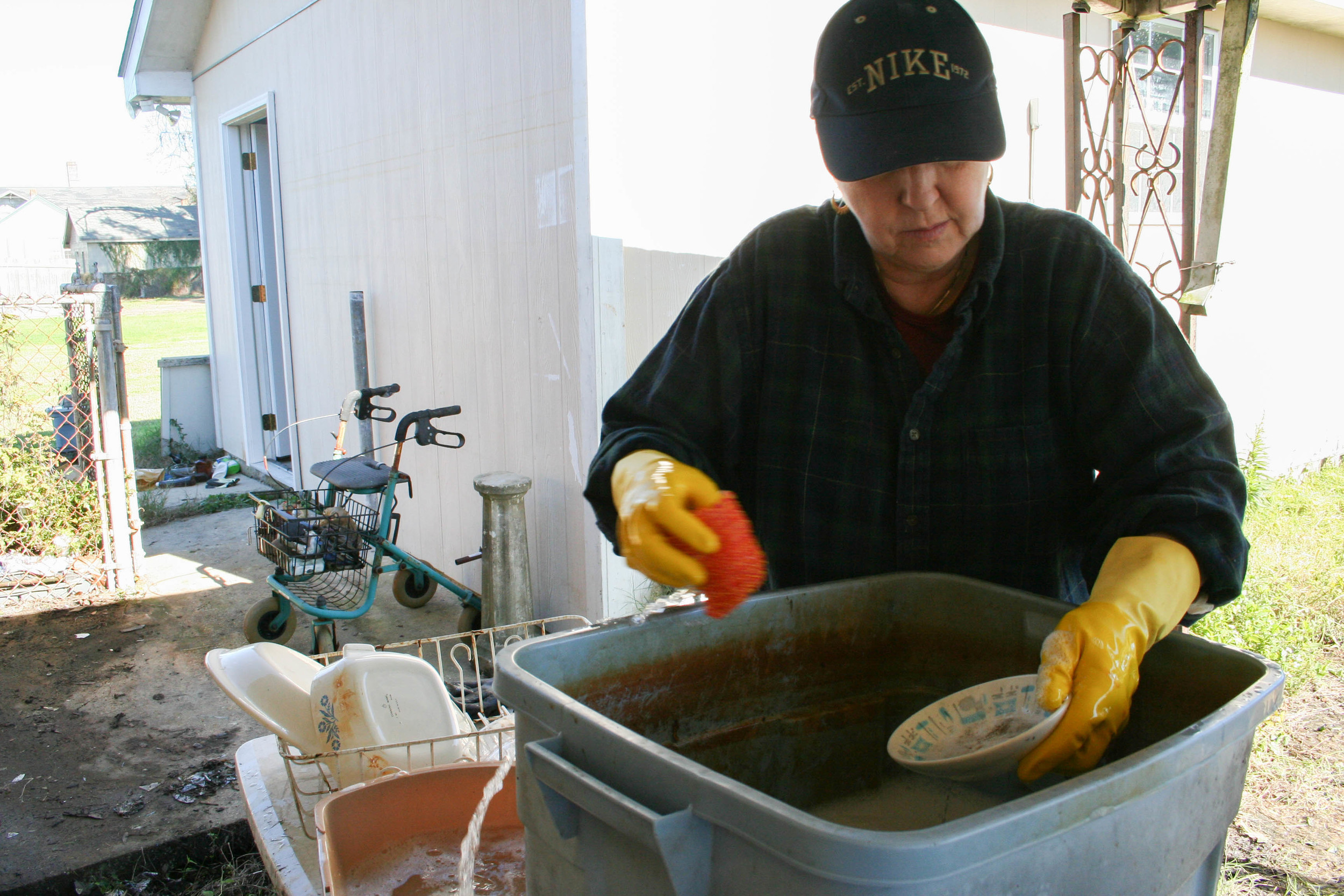  Cleaning salvageable items. 