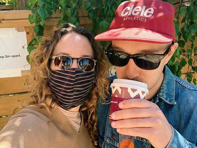 Birthday outing with the bday boy @colin.de.bine for favourite americano and breakfast sandwich #colin32 #covid19