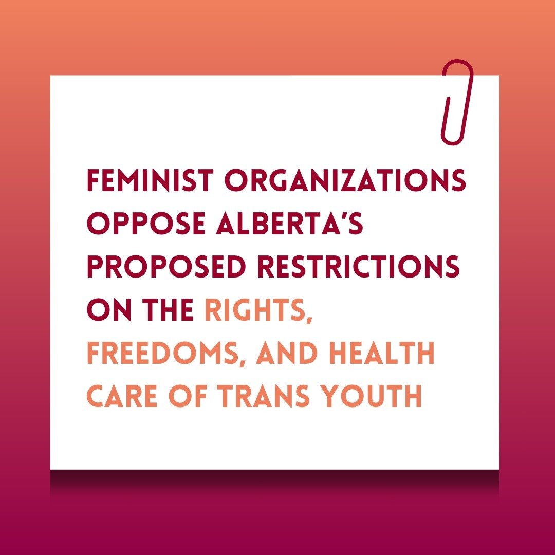 YWCA St. John's joined 70 feminist organizations in opposing Alberta Premier Danielle Smith's reckless proposed restrictions on the rights, freedoms, and medical care of trans youth.

Feminism and trans liberation are deeply interconnected&mdash;supp