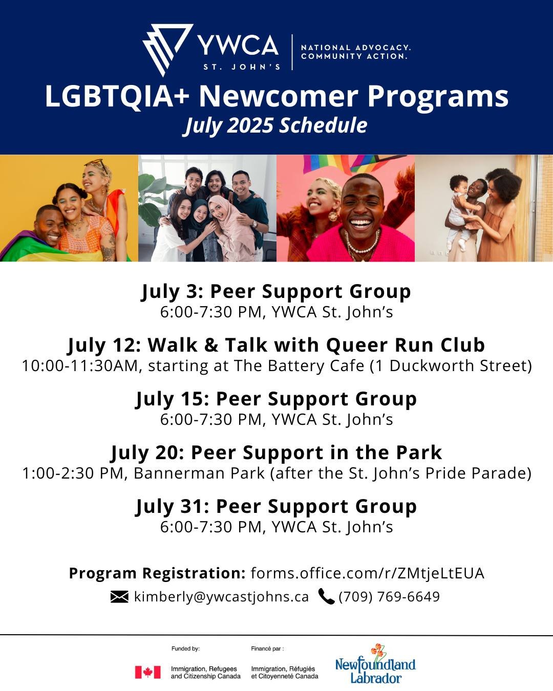 Our July LGBTQIA+ Newcomer Program schedule is here! There is lots happening this pride month.π
Our LGBTQIA+ Newcomer Peer Support Group is a confidential, non-judgmental space can provide important settlement information, support, and community co