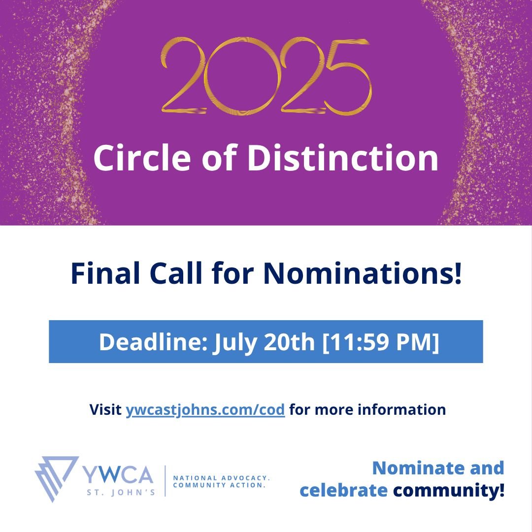 📢 Final call for COD nominations!
The deadline to submit a nomination for YWCA's Circle of Distinction Awards is less than 3 days away! Now is your chance to nominate a community champion and join in the celebration.
Nominations deadline: July 20