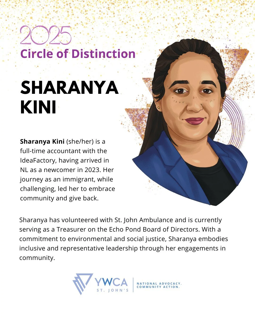 🎉 Presenting our next nominee for the Circle of Distinction Awards: Sharanya Kini!
✨ Sharanya Kini is a full-time accountant with the IdeaFactory, having arrived in NL as a newcomer in 2023. Her journey as an immigrant, while challenging, led her