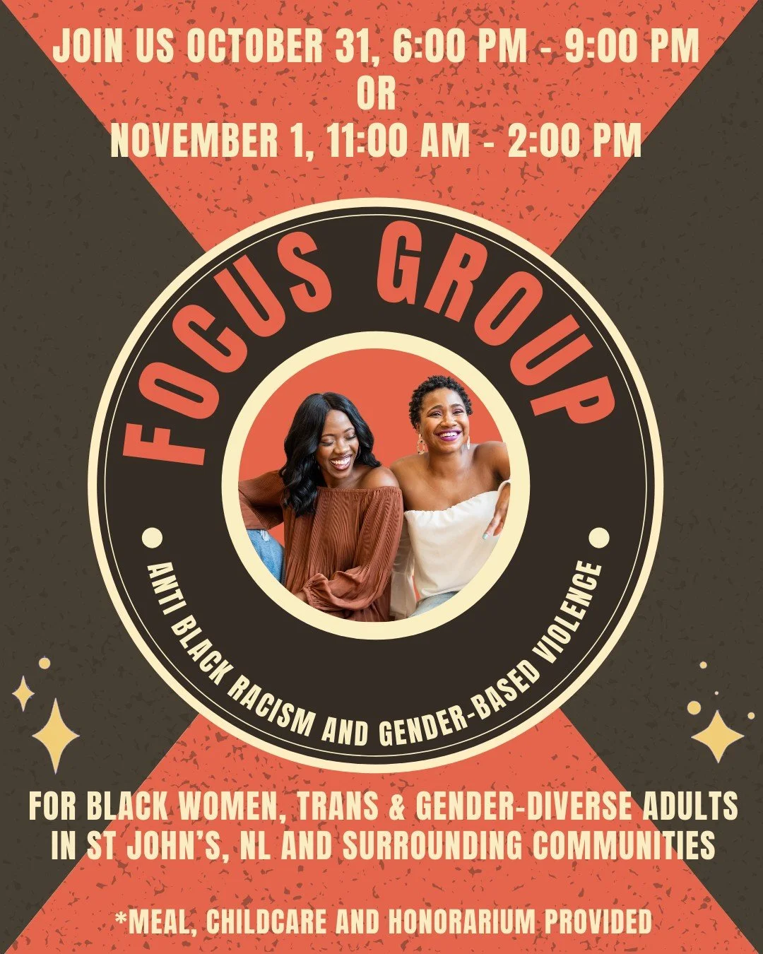 📣 Join YWCA St. John’s and @W@womenatthecentre for an anti-black racism and gender-based violence focus group.
This focus group is open to black women, trans, and gender-diverse individuals who are survivors and/or advocates. All participan
