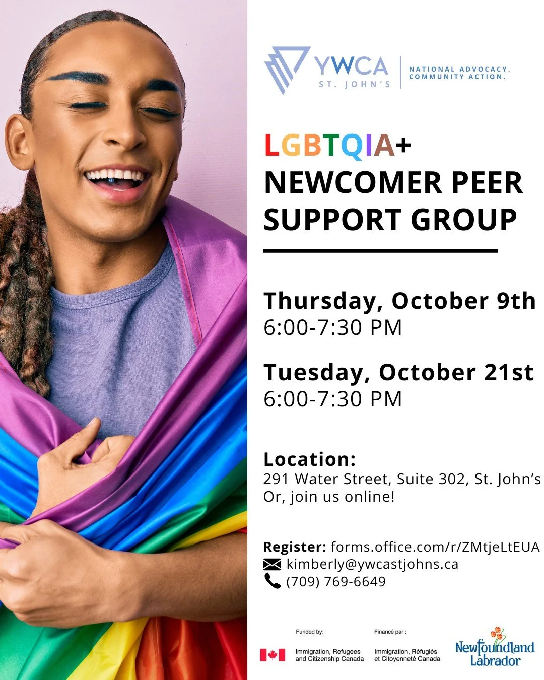 Are you an LGBTQIA+ immigrant or refugee? Find community at our LGBTQIA+ Newcomer Peer Support Group. 🌈
This confidential, non-judgmental space can provide important settlement information, support, and community connection. Meetings take place eve