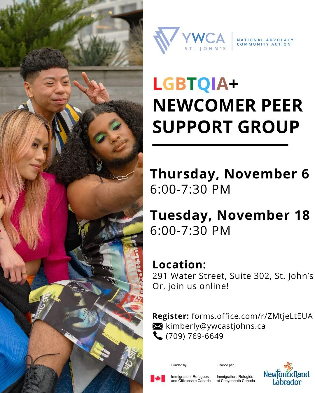 Are you an LGBTQIA+ immigrant or refugee? Find community at our LGBTQIA+ Newcomer Peer Support Group. 🌈

This confidential, non-judgmental space can provide important settlement information, support, and community connection. Meetings take place eve