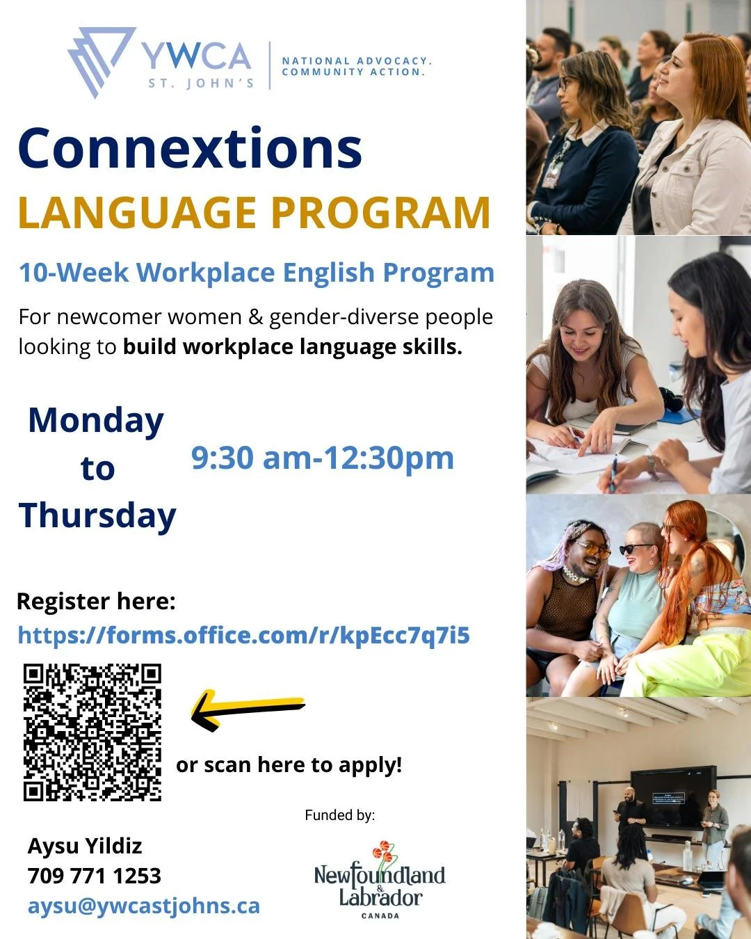 📣 Our 10 Week Workplace Language Program is open for applications! 

Are you&hellip; 
&middot; An 18+ newcomer women or gender-diverse person? 
&middot; Facing difficulties entering the job market because of English? 
&middot; CLB level 3, 4, or 5 (