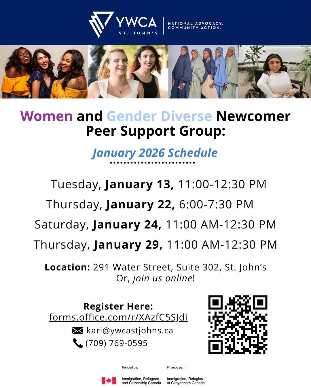 Are you a woman or gender diverse immigrant or refugee? Find community at our Women and Gender Diverse Newcomer Peer Support Group. 🤝

Check out our NEW weekly peer support schedule! We are now offering additional morning and weekend sessions. 

Thi