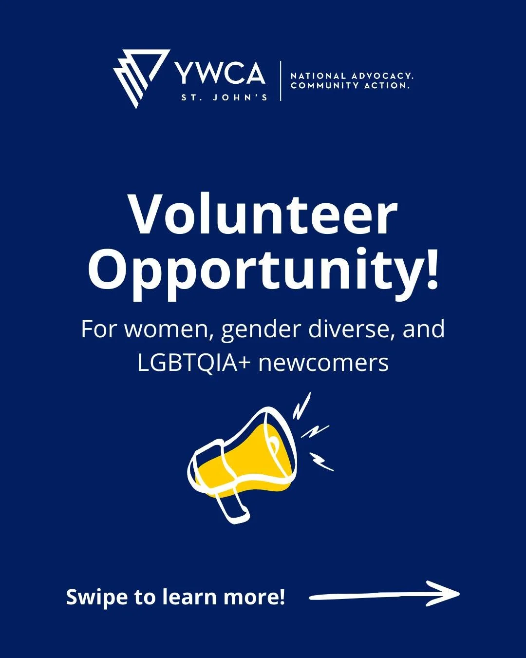Want to support other newcomers in their settlement journey?

YWCA's "Settle-Mates" Mentorship Program needs volunteers who identify as women, gender-diverse, and LGBTQIA+ newcomers! 

💻Apply here: https://tinyurl.com/t2stpf6v (link in bio