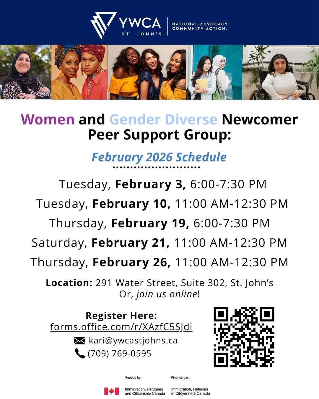 Are you an immigrant or refugee woman? Find community at our Peer Support Group for Women and Gender Diverse Newcomers. 

This confidential, non-judgmental space offers important settlement information, support, and community connection. Participants