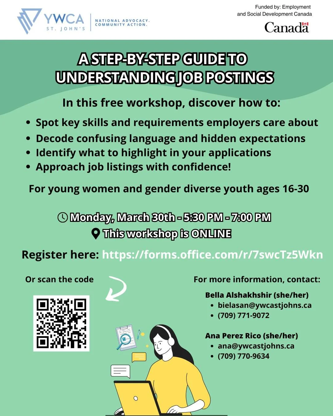 Have you ever felt overwhelmed, intimidated, or confused by a job posting? Wondering how to find important info in a wall of text? 🤔😵&zwj;💫
 
Don't worry, we can help! Join our FREE workshop: 'How to Read Job Posts Like a Pro: A Step-by-Step Guide