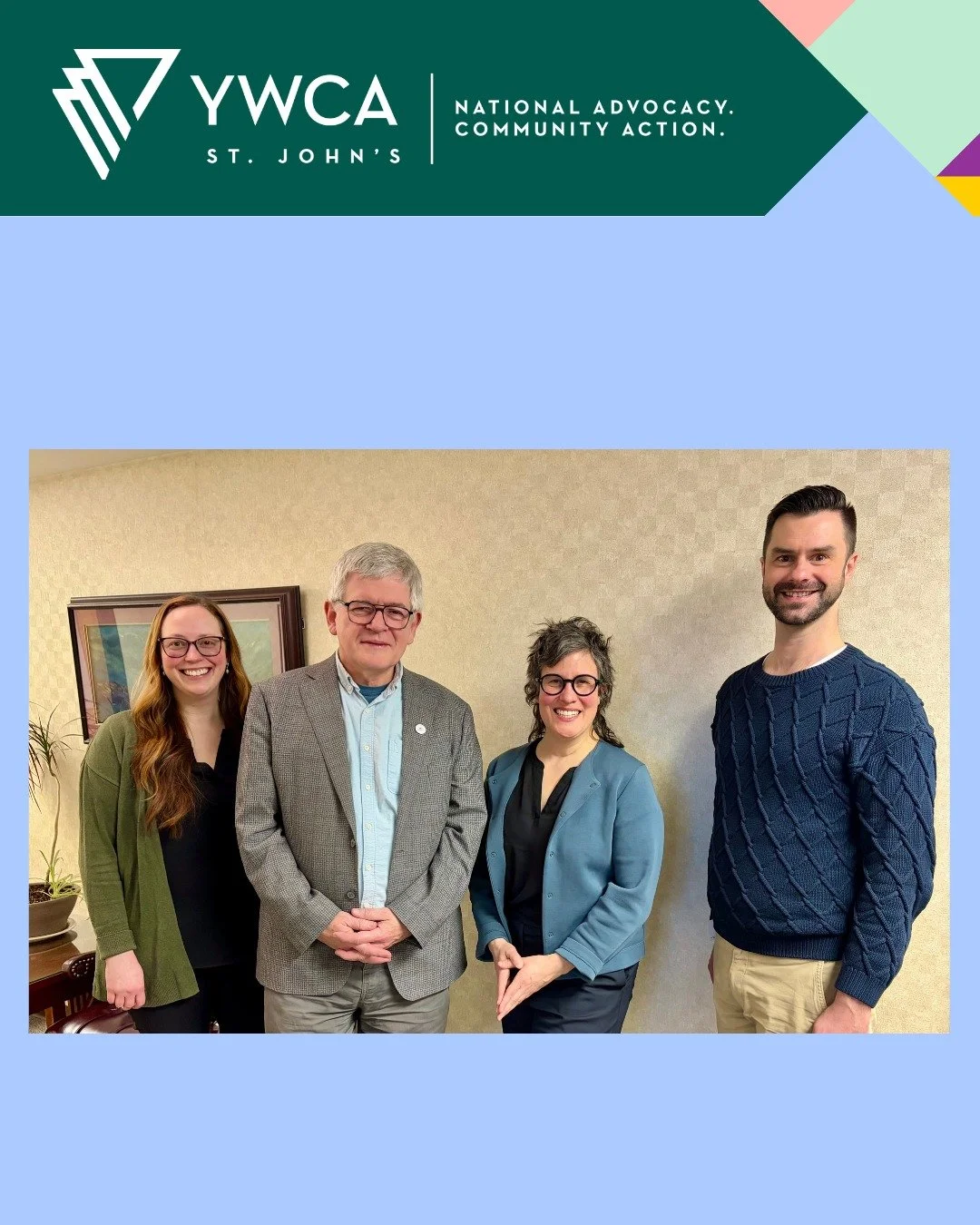 Last week YWCA St. John's met with Jim Dinn and the Newfoundland and Labrador NDP team to talk about accessible child care, the importance for workers and the need to maintain non-profit systems for quality care, including an ECE workforce that is we