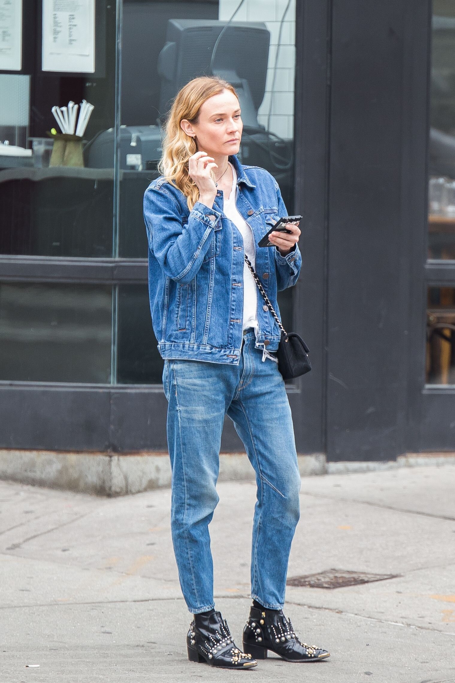 Diane Kruger wearing vintage denim