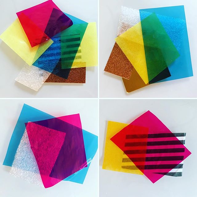 Oh la la! #collage #layering #colormixing #playing #collageart #sparkingjoy #transparent #translucent #opaque #shiny #smooth #soft #texture #shape #kindergartenart #arteducation