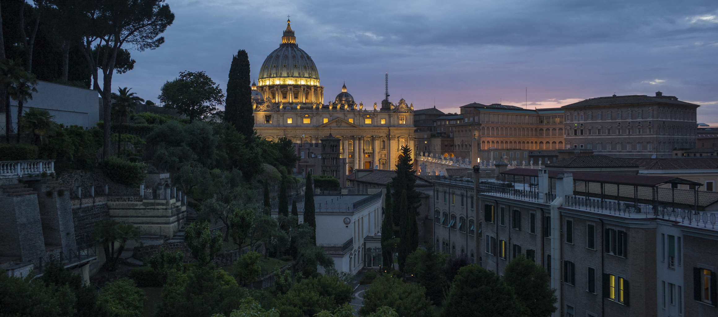 Rome: A view from the Jesuit headquarters overlooking St. Peter's Basillica. 