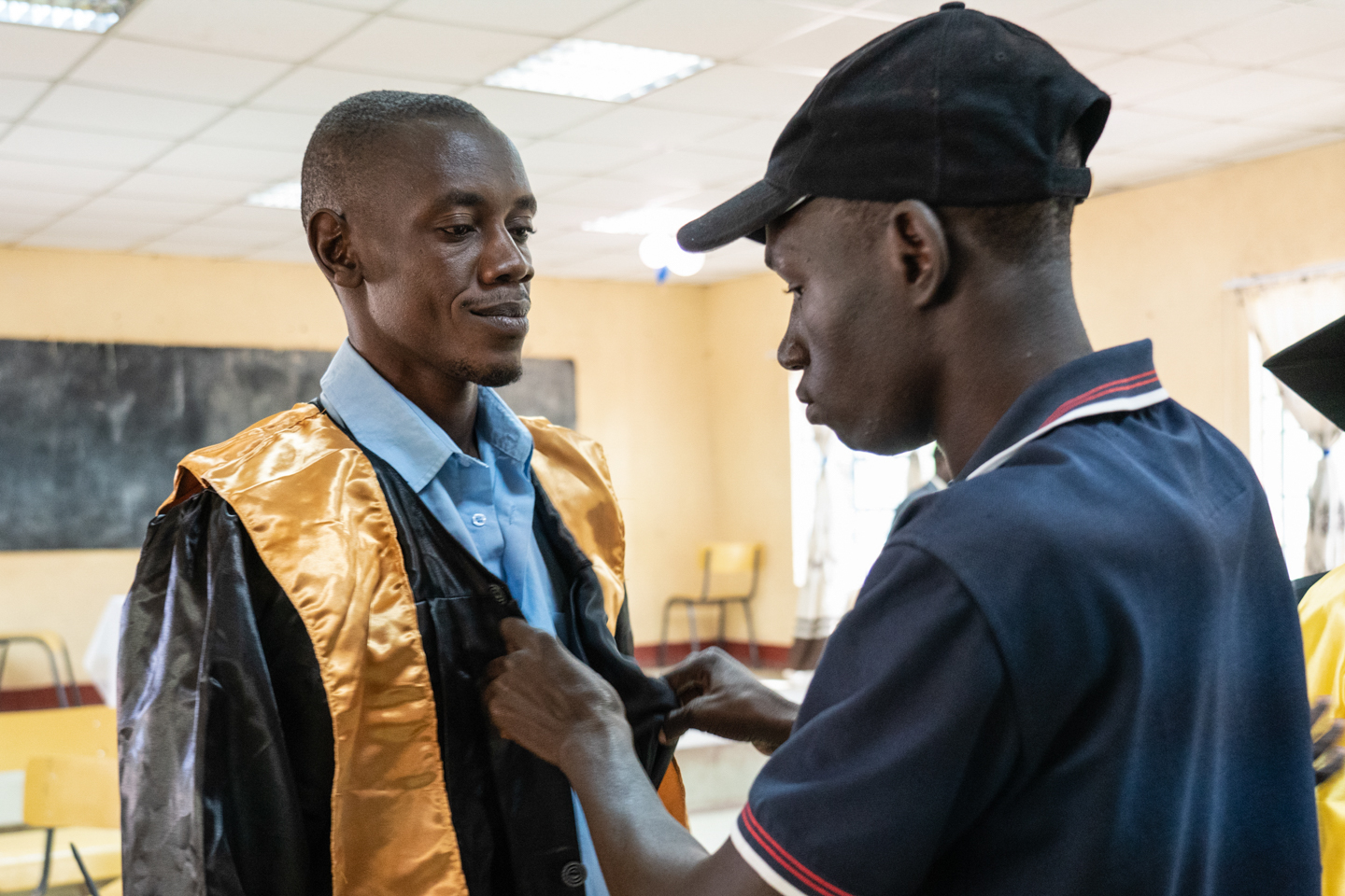 JWL Graduate Prepares for the Ceremony.