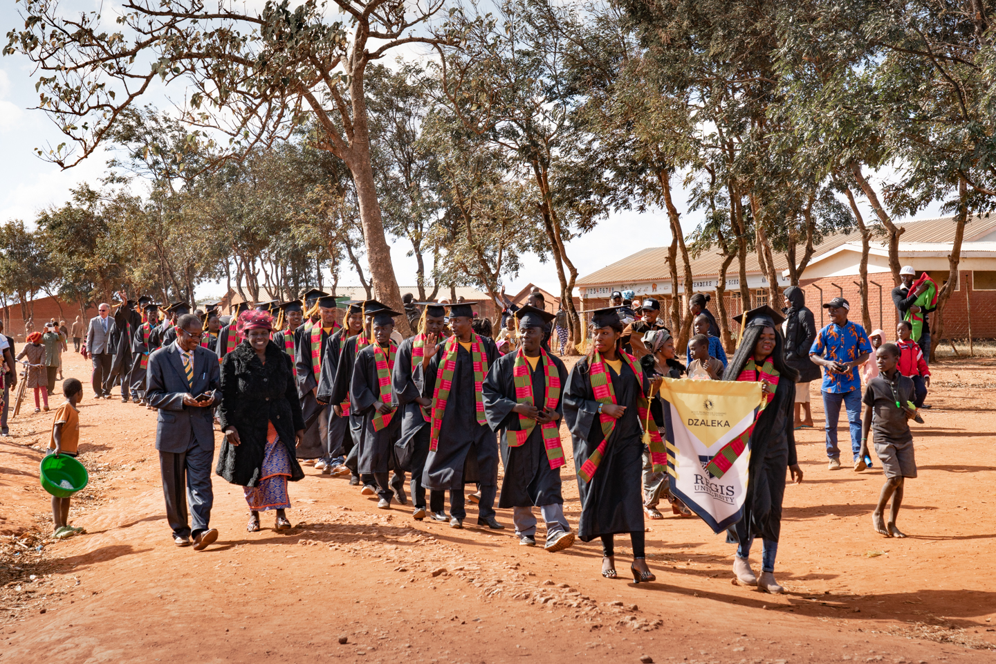Malawi JWL Graduates Process Through the Dzaleka Refugee Camp.