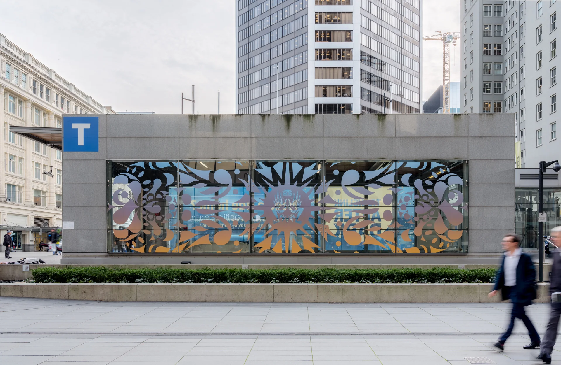 John Paul Velten’s Life Transformations. Vancouver City Centre skytrain, Granville and East Georgia, Vancouver, 2018. Photo: Rachel Topham Photography.