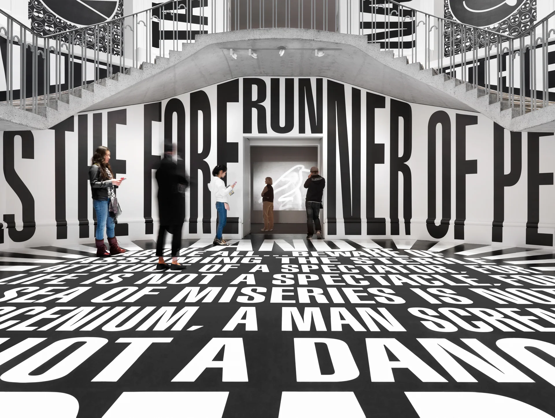 Barbara Kruger Untitled (SmashUp) , 2016 site-specific installation at the Vancouver Art Gallery. Photo: Rachel Topham, Vancouver Art Gallery