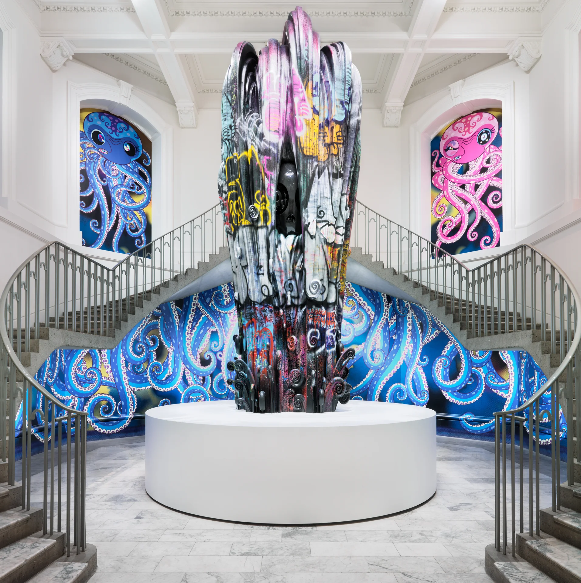 Chakras Open and I Drown Under the Waterfall of Life , 2017, by Takashi Murakami. Photo: Rachel Topham, Vancouver Art Gallery.