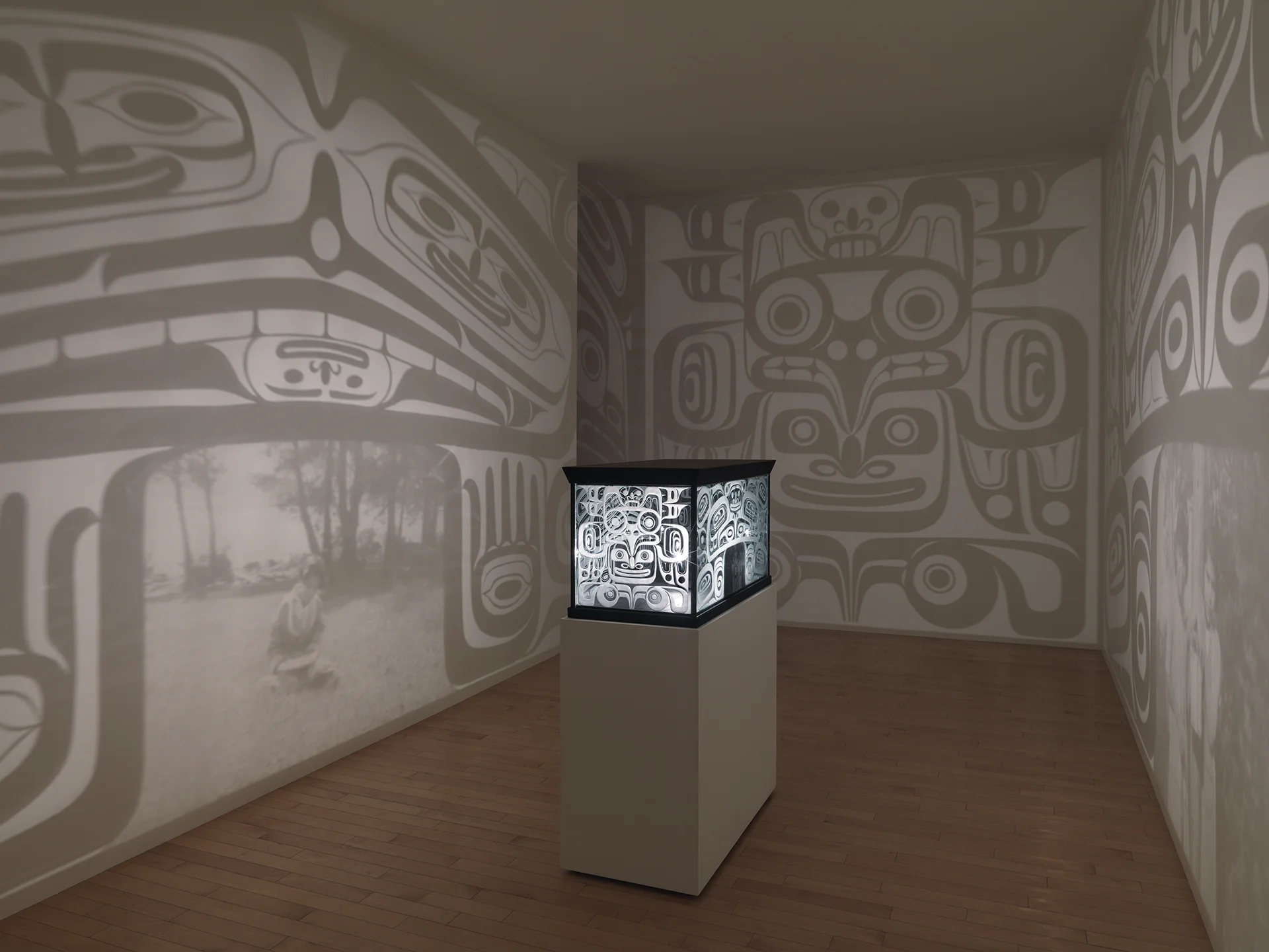 Marianne Nicolson’s Baxwana'tsi: The Container for Souls, 2006. Collection of the Vancouver Art Gallery, Purchased with funds donated by the Audain Foundation. Photo: Rachel Topham, Vancouver Art Gallery