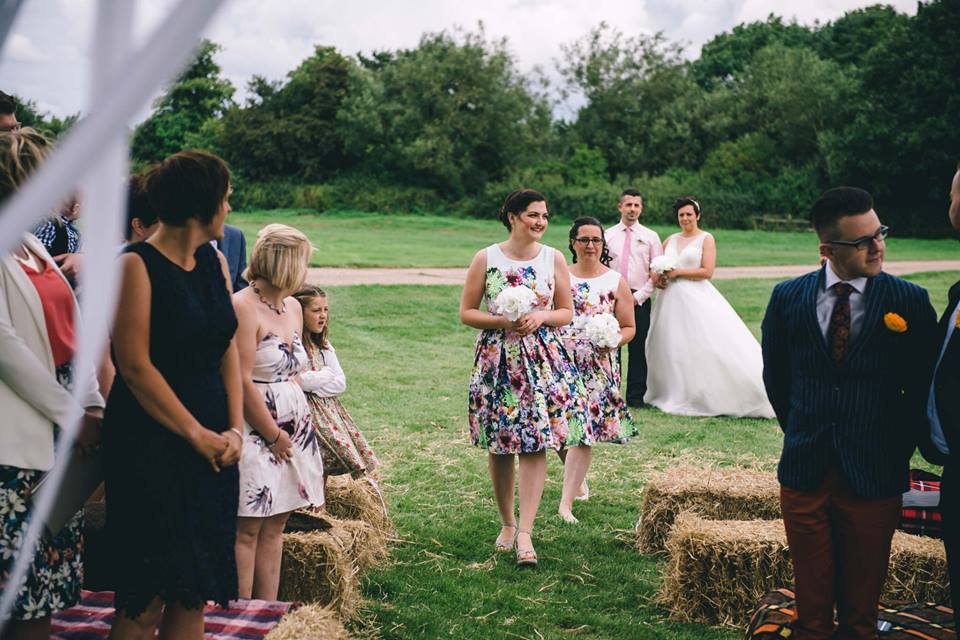 Lisa and Fliss's rustic wedding at Cattows Farm 