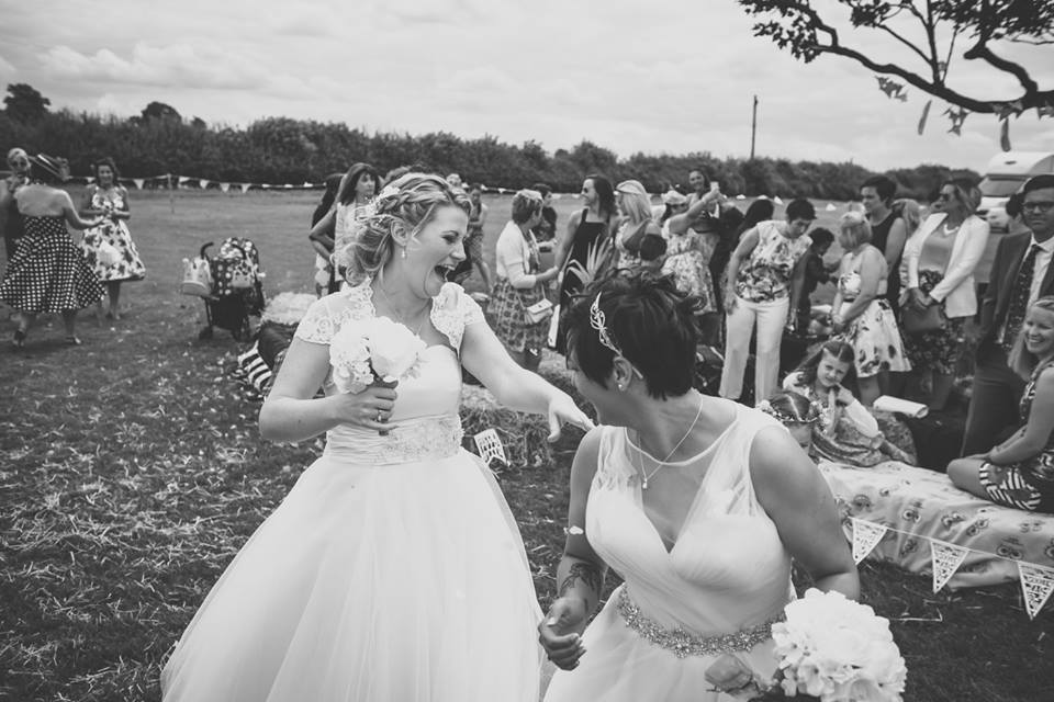 Lisa and Fliss's rustic wedding at Cattow's Farm