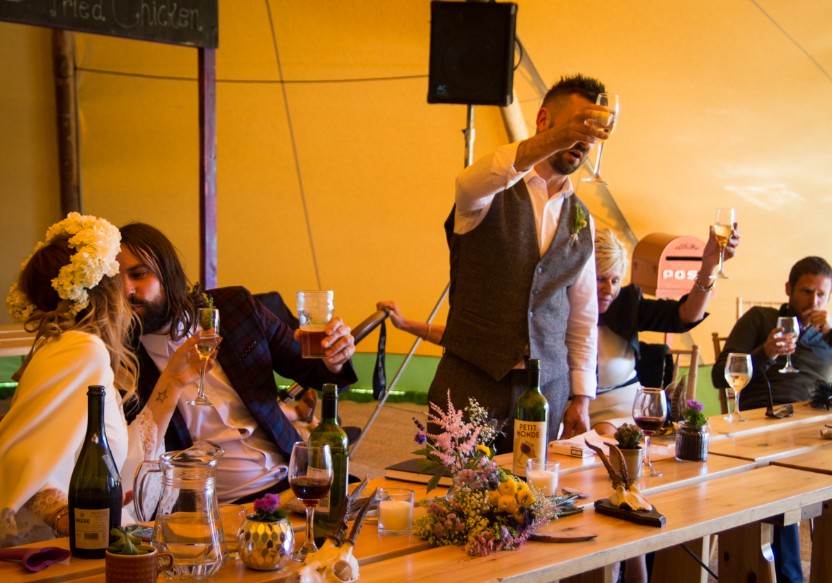 An outdoor ceremony at Bawdon Lodge Farm, Leicestershire