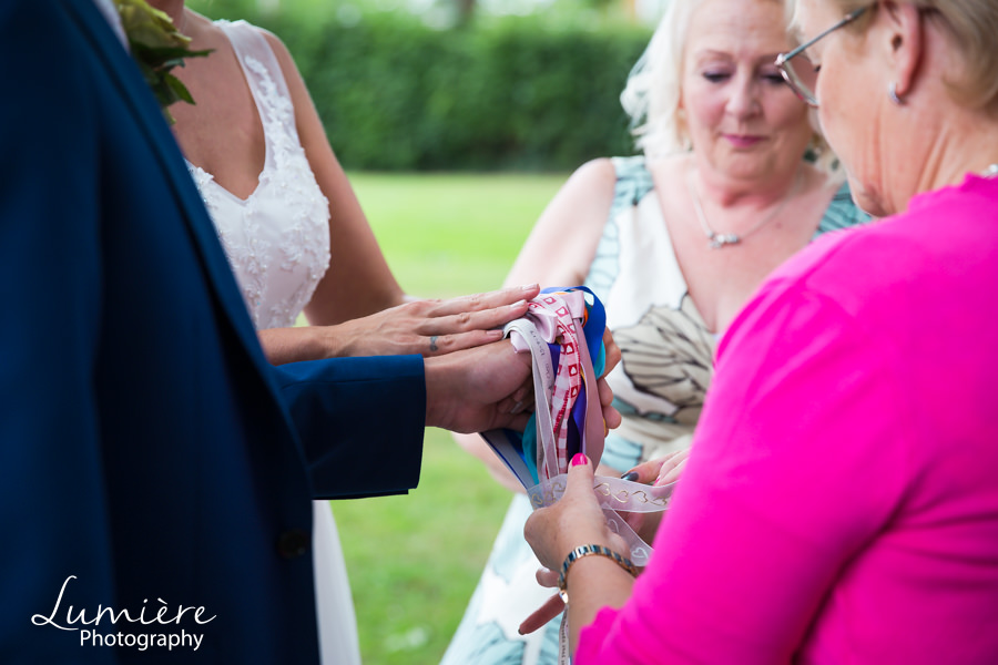 A colourful hand fasting ceremony