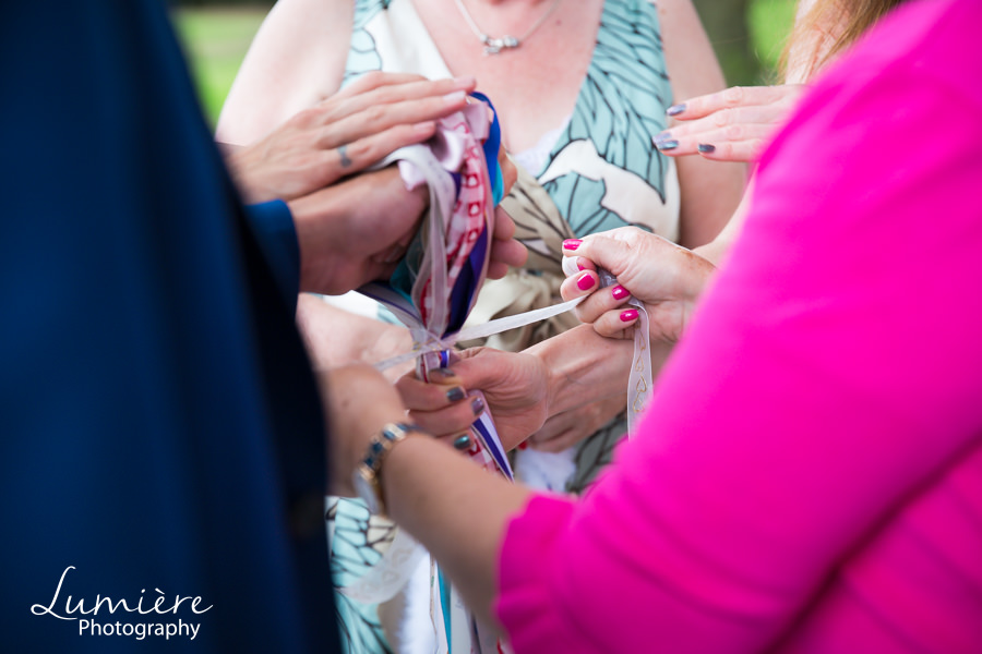 A colourful hand fasting ceremony
