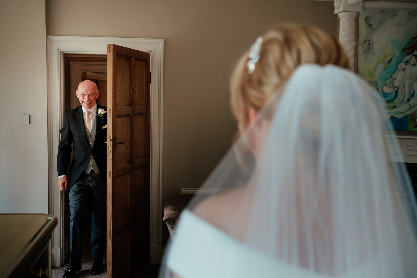 FIRST LOOK⁠
⁠
Our Father of the Bride was just beaming with pride as he got to see his gorgeous daughter in her wedding dress for the very first time; his face is priceless and he was pretty much grinning like this all day! ⁠
⁠
SO much love and thoug