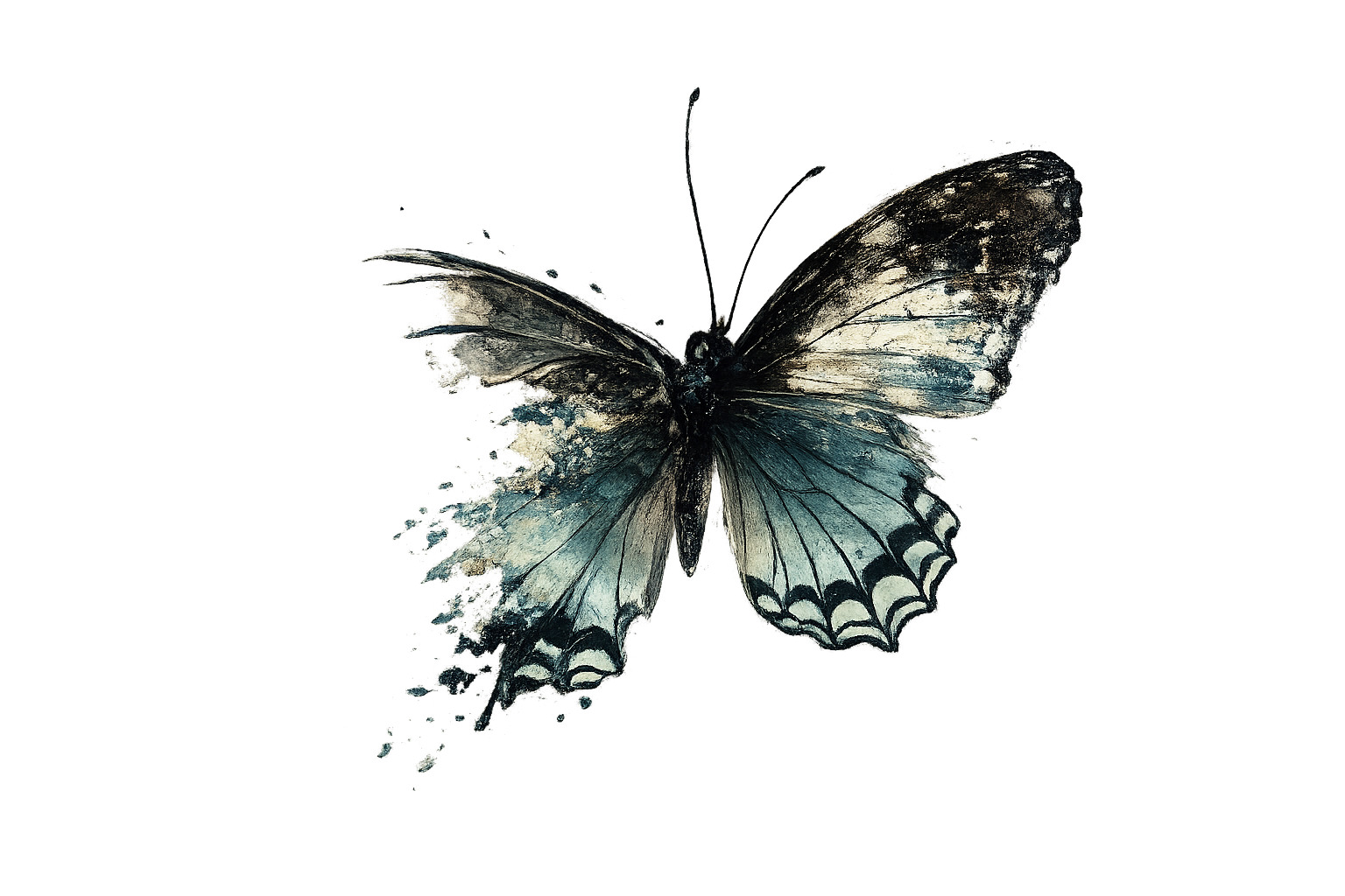 butterfly with torn wing