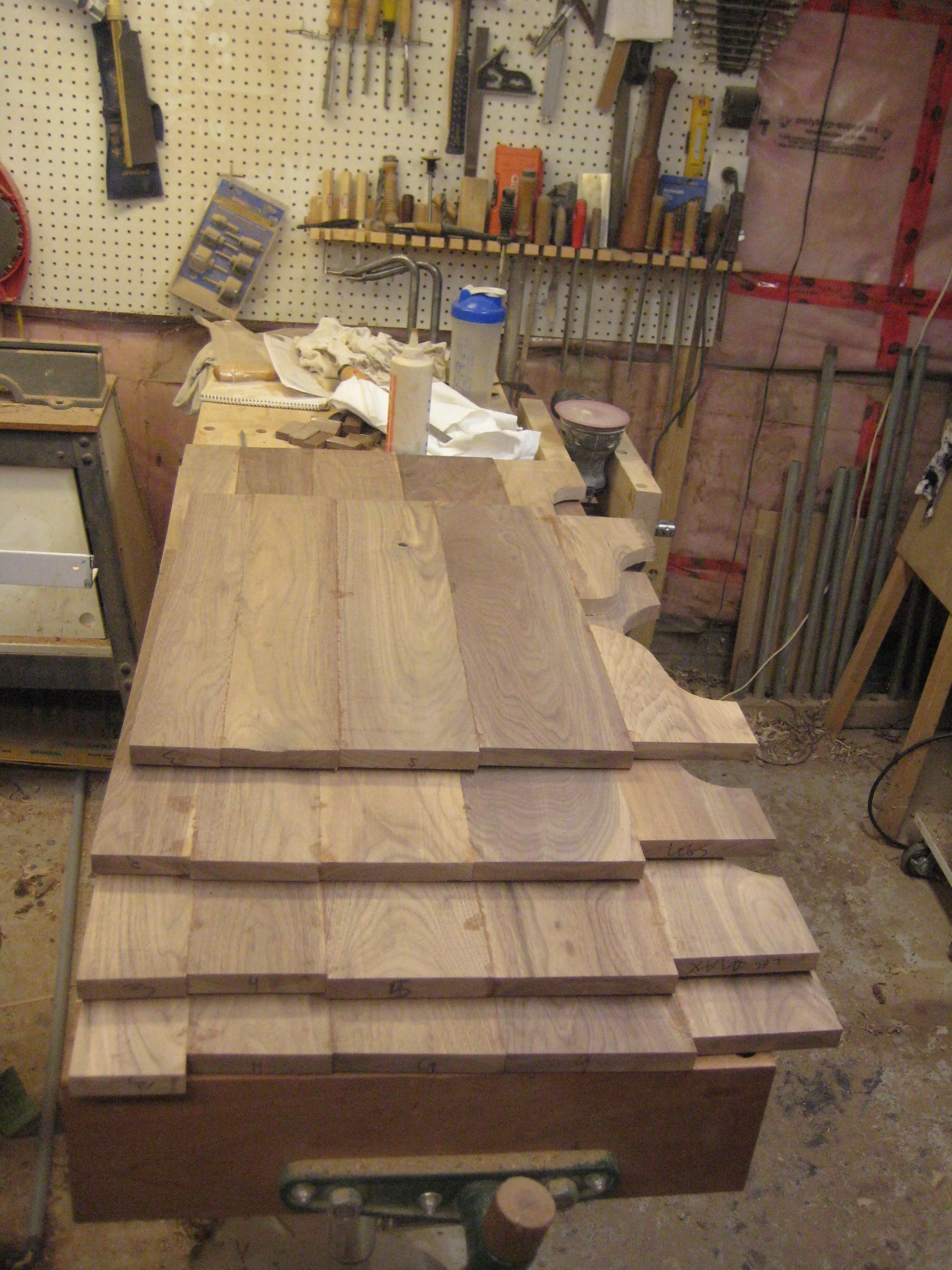 Four main panels of the case: two sides and a front and back. 