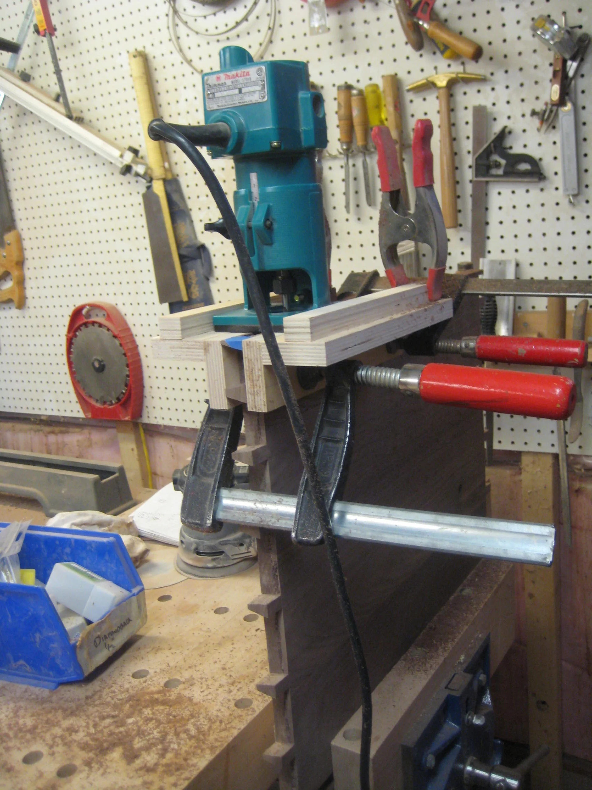 Another view of the jig in process.