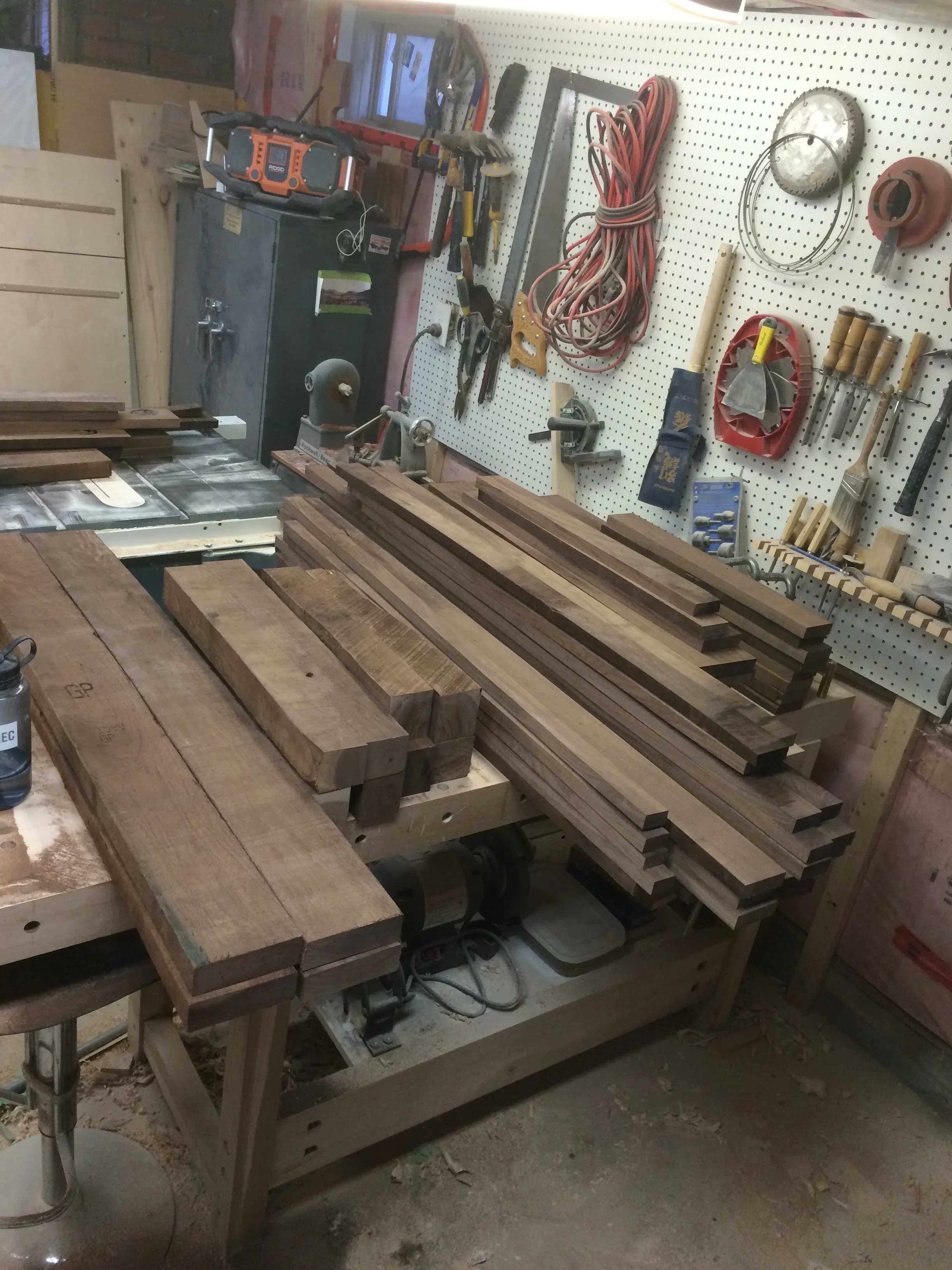 boards getting chopped up into smaller pieces that will turn into parts.