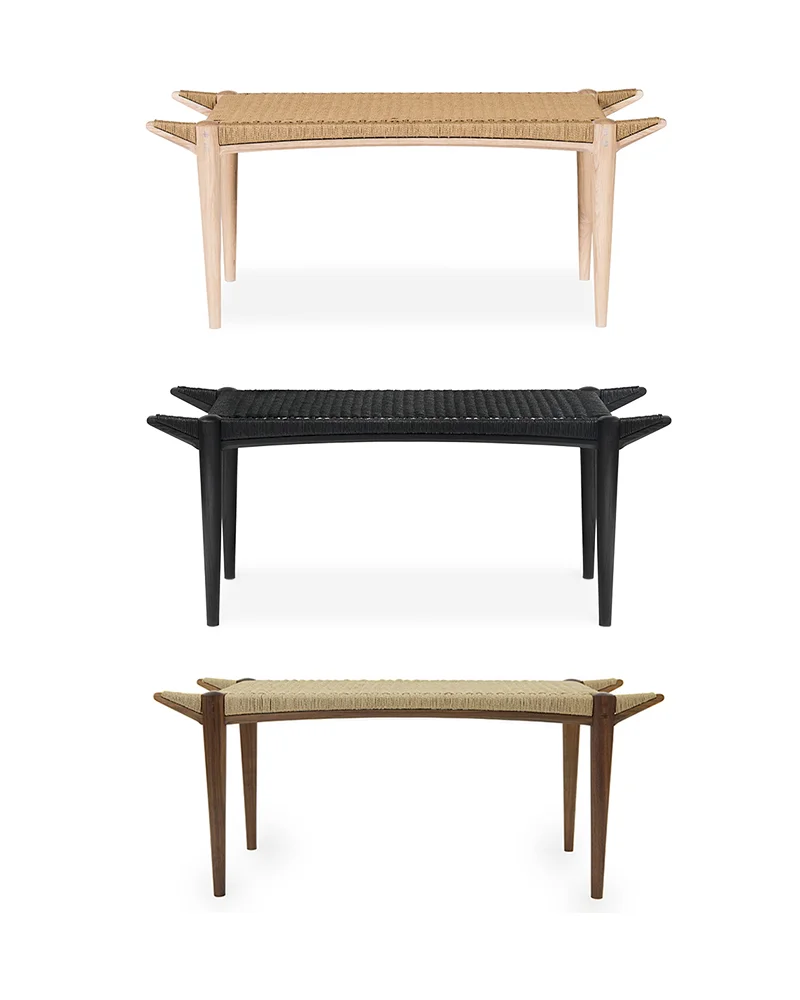 oak wood bench on Shoreman S Bench Wood Danish Cord Contemporary Designed Bench Ash Oak Walnut Hamilton Holmes