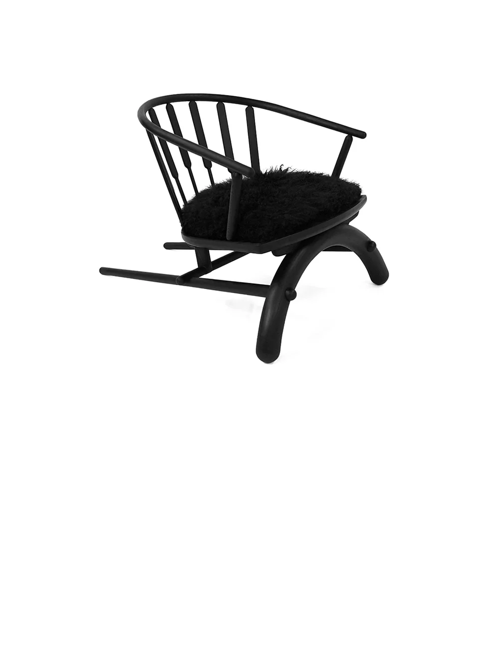 Rainbow Chair - Ash Wood Frame Chair with Mongolian Sheep Wool Seat