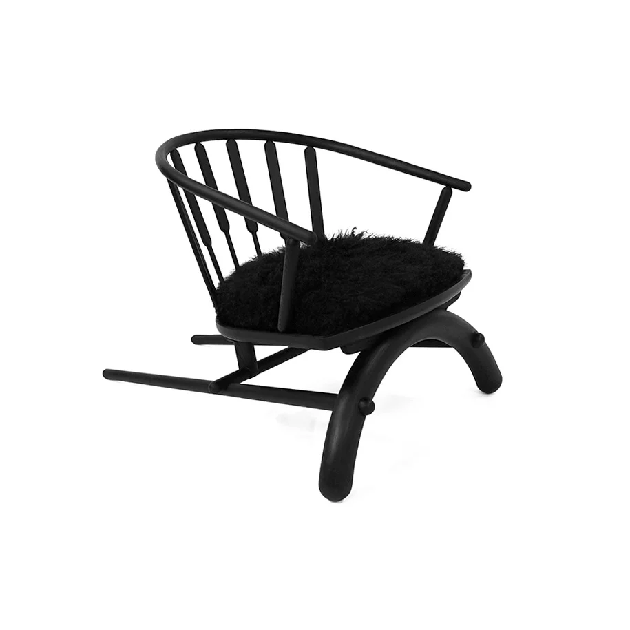 Rainbow Chair - Ash Wood Frame Chair with Mongolian Sheep Wool Seat