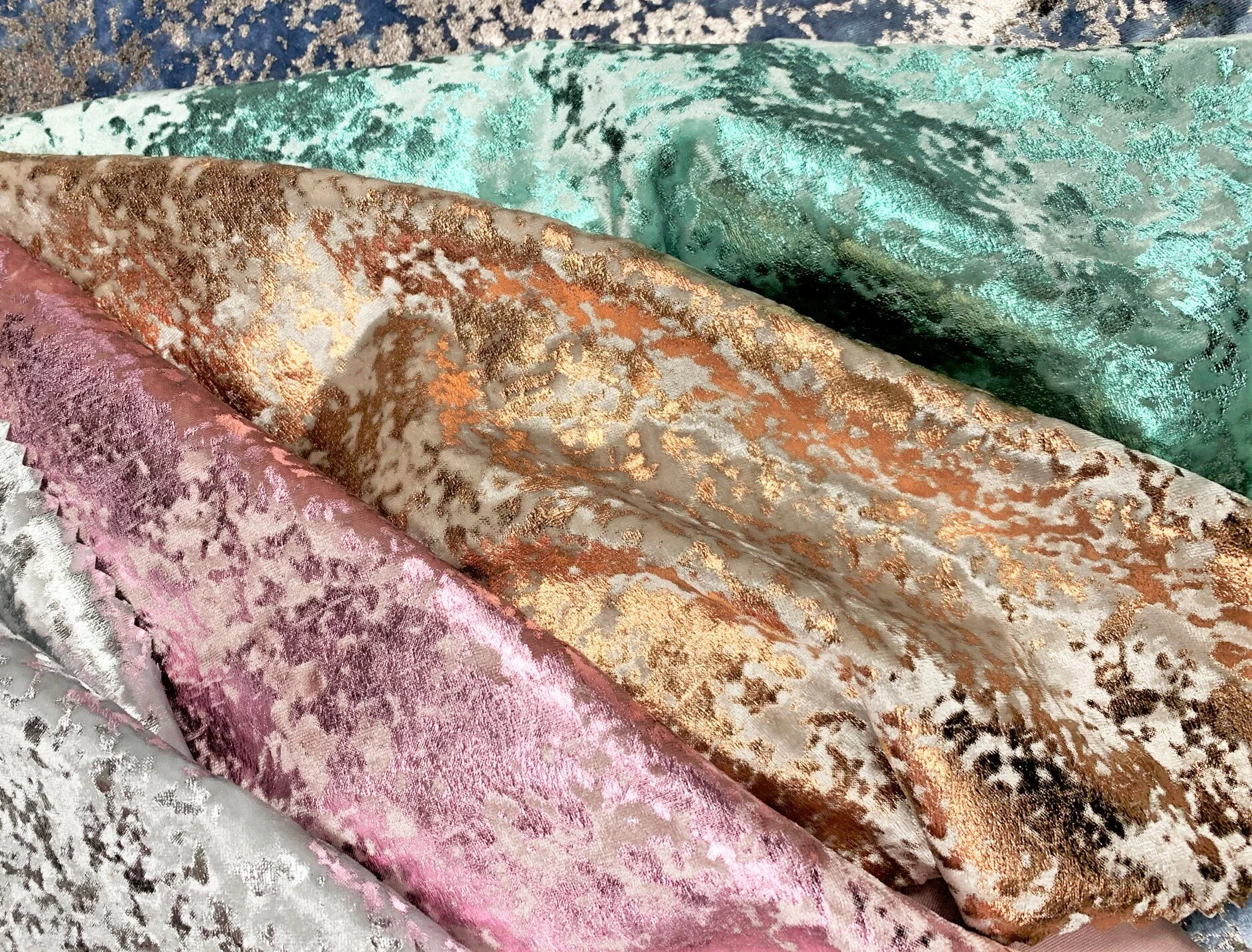 Gilded Crushed Stretch Velvet with Foil